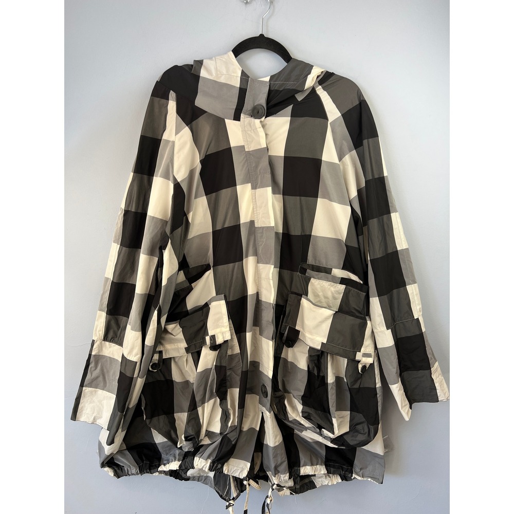 Transparente Black Label Black White Gingham Oversized Dress OS Lagenlook Artsy